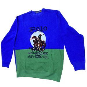 Ralph Lauren Blue and Green Men's Sweater